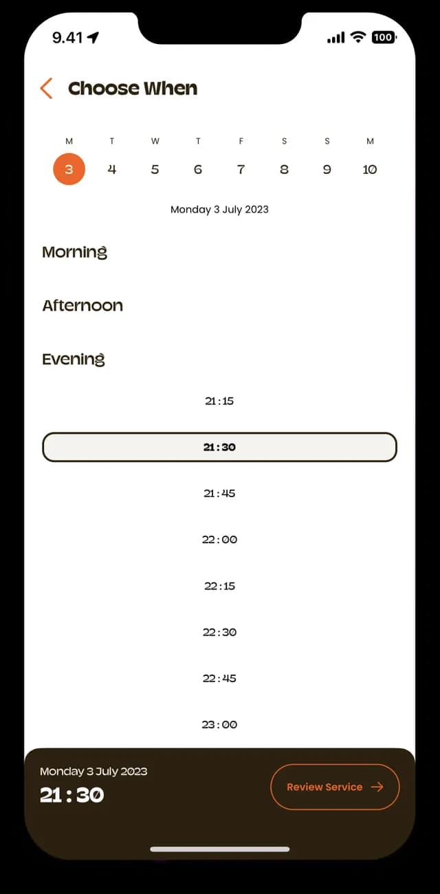 Book Figaro - time picker