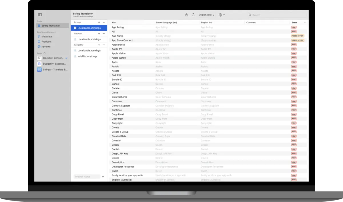 Strings - translator